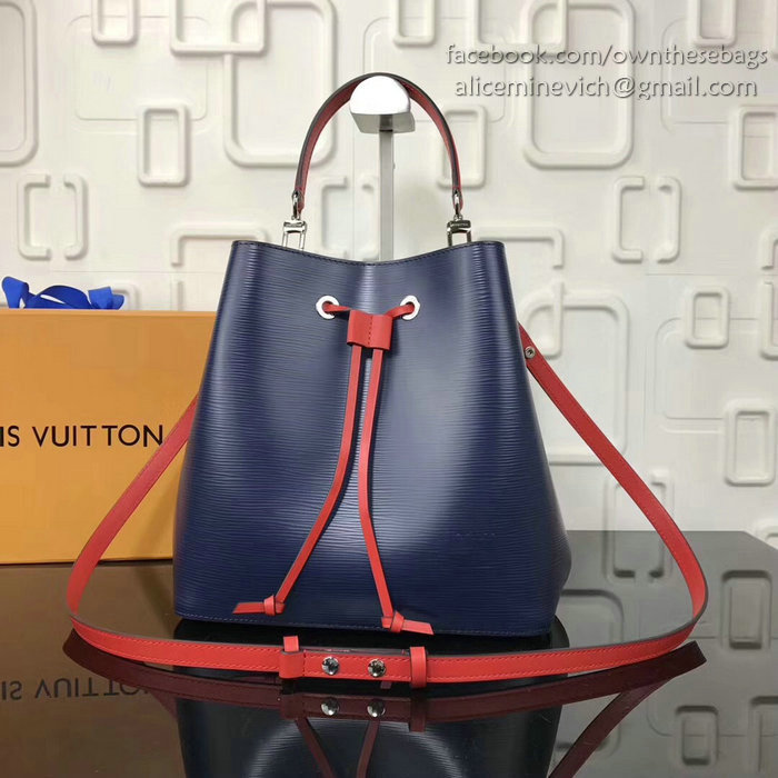 Louis Vuitton Epi Leather Lockme Bucket Blue M54366