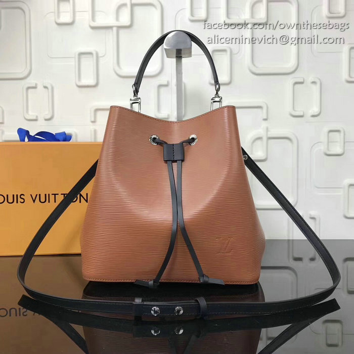 Louis Vuitton Epi Leather Lockme Bucket Brown M54366