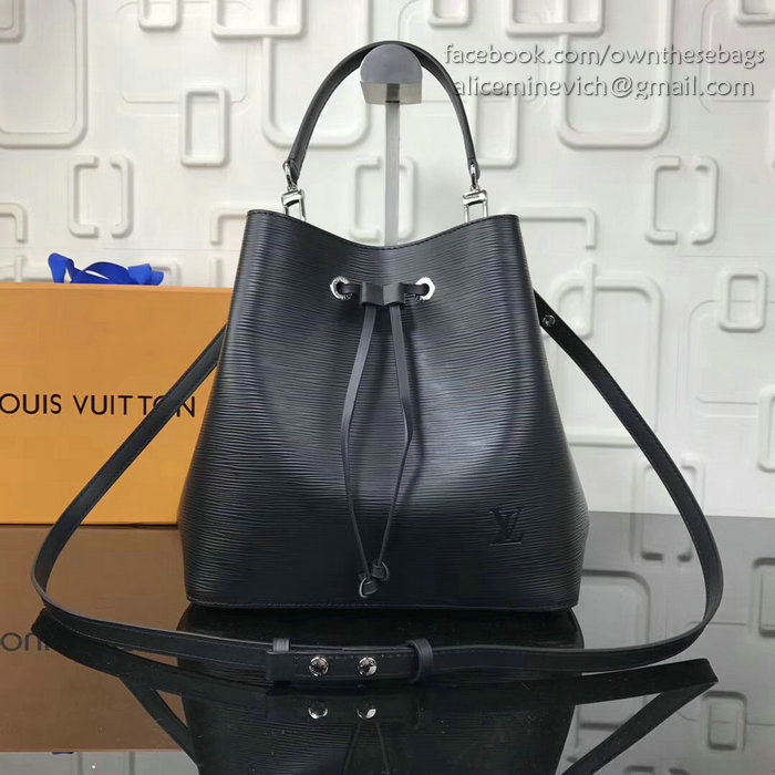 Louis Vuitton Epi Leather Lockme Bucket Noir M54366