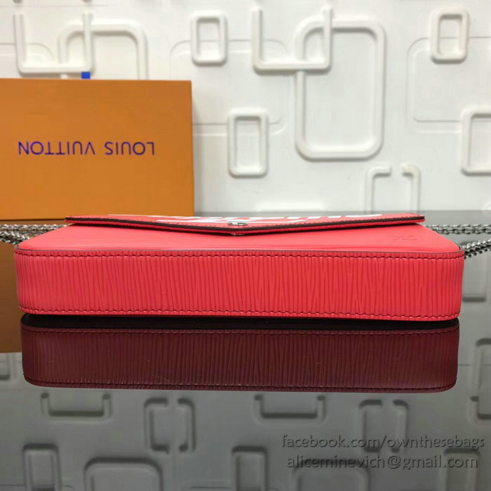 Louis Vuitton Supreme X Felicie Chain Wallet Red M61276