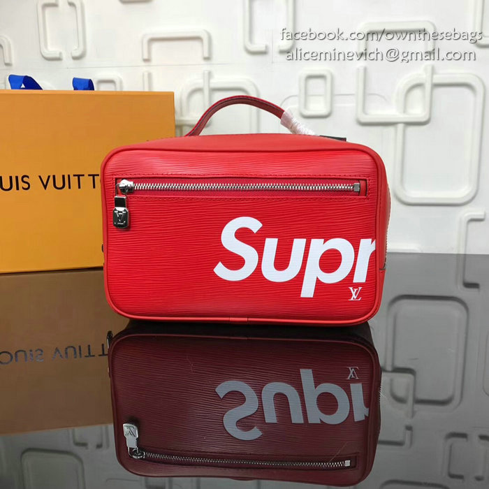 Louis Vuitton Supreme X Clutch Bag Red M10141