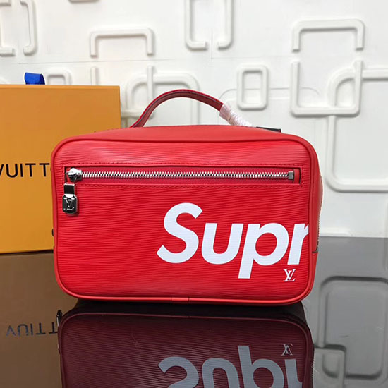 Louis Vuitton Supreme X Clutch Bag Red M10141