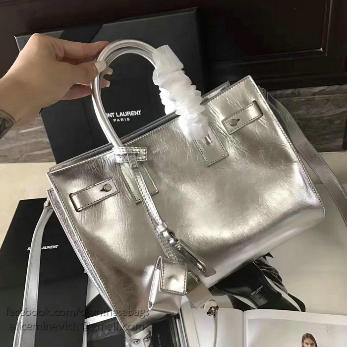 Saint Laurent Medium Sac De Jour Souple Bag Silver 477477