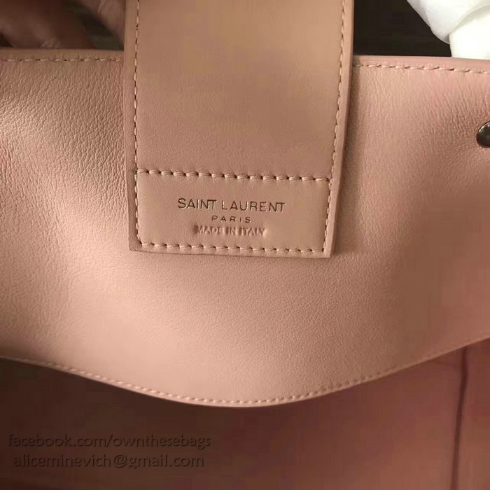 Saint Laurent Calfskin Cabas Tote Bag Pink 464229