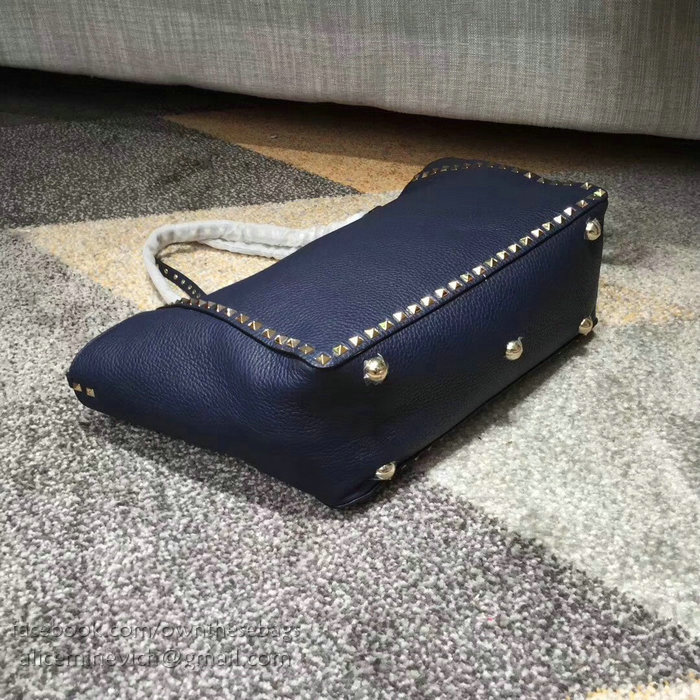 Valentino Rockstud Blue Medium Tote Bag V1125