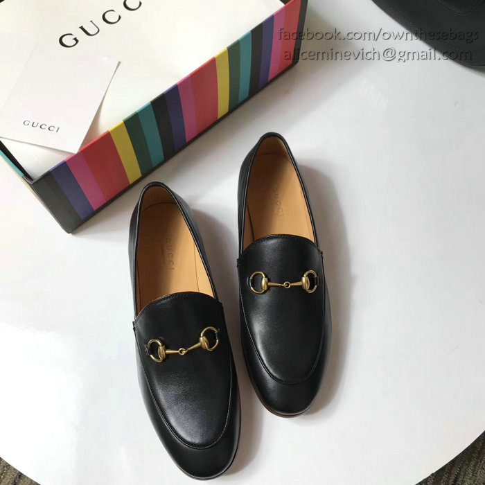 Gucci Calfskin Leather Loafers Black GS01