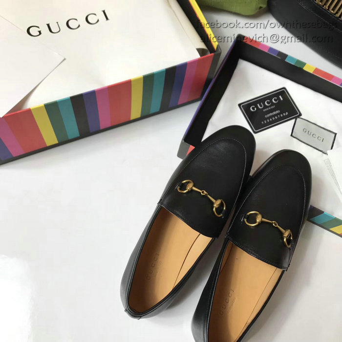 Gucci Calfskin Leather Loafers Black GS01