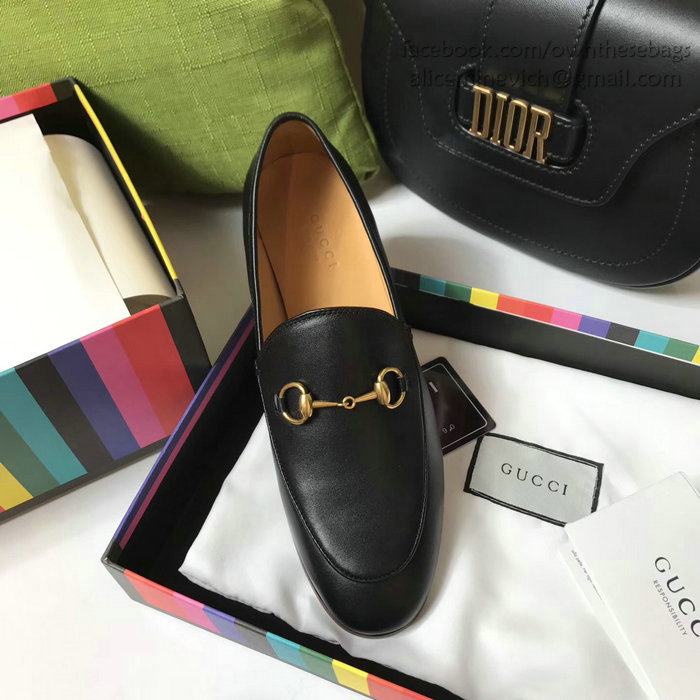 Gucci Calfskin Leather Loafers Black GS01