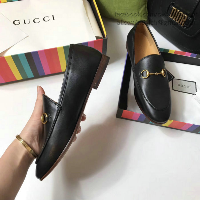 Gucci Calfskin Leather Loafers Black GS01