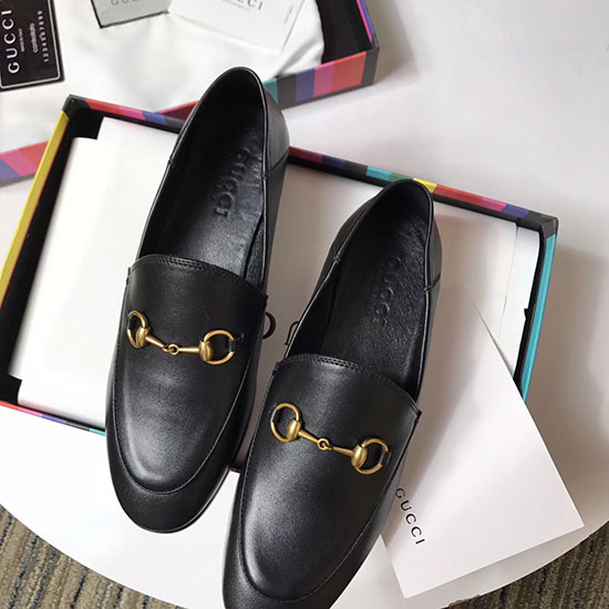 Gucci Calfskin Leather Loafers Black GS02