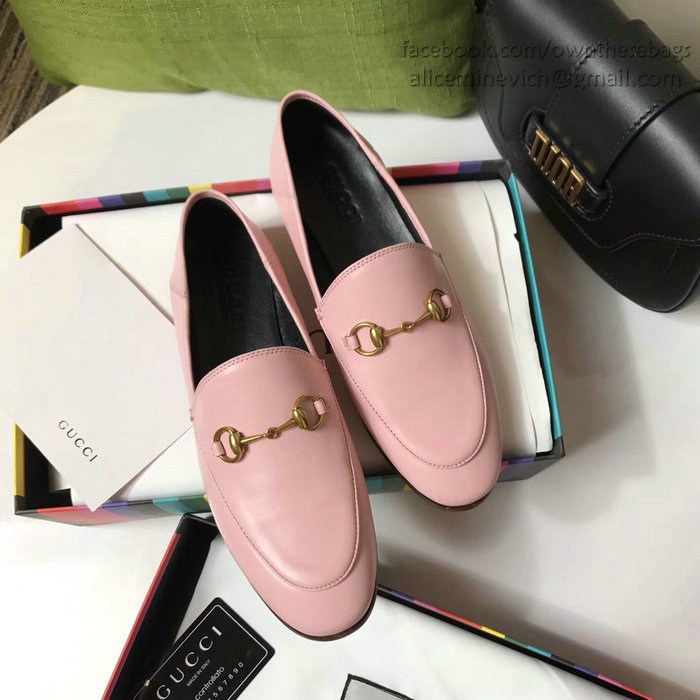 Gucci Calfskin Leather Loafers Pink GS02