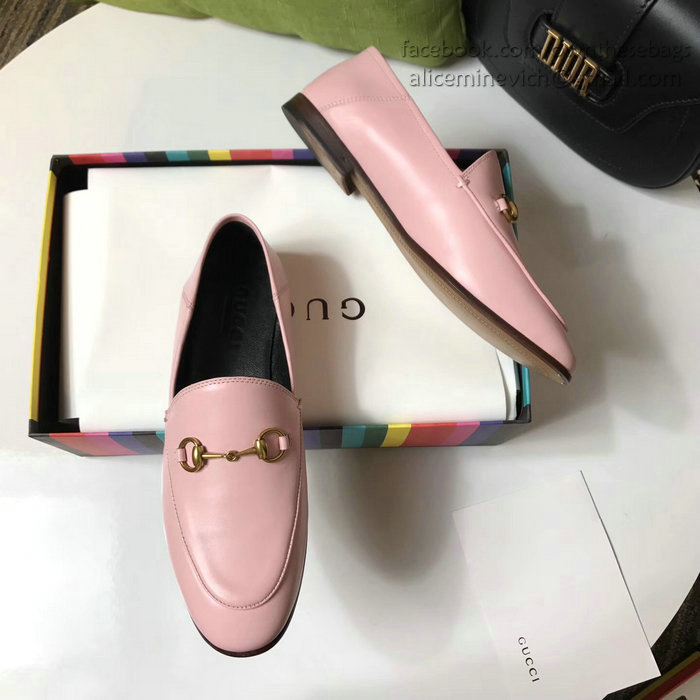 Gucci Calfskin Leather Loafers Pink GS02