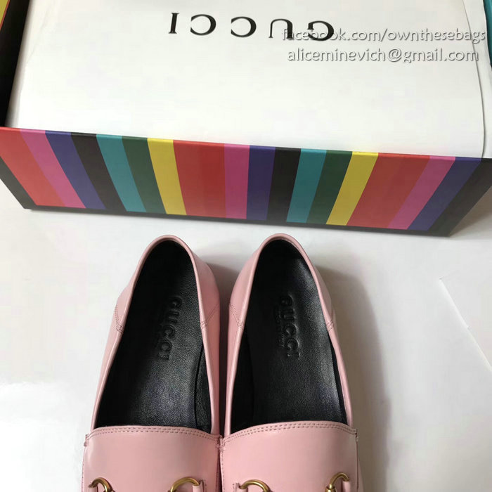 Gucci Calfskin Leather Loafers Pink GS02