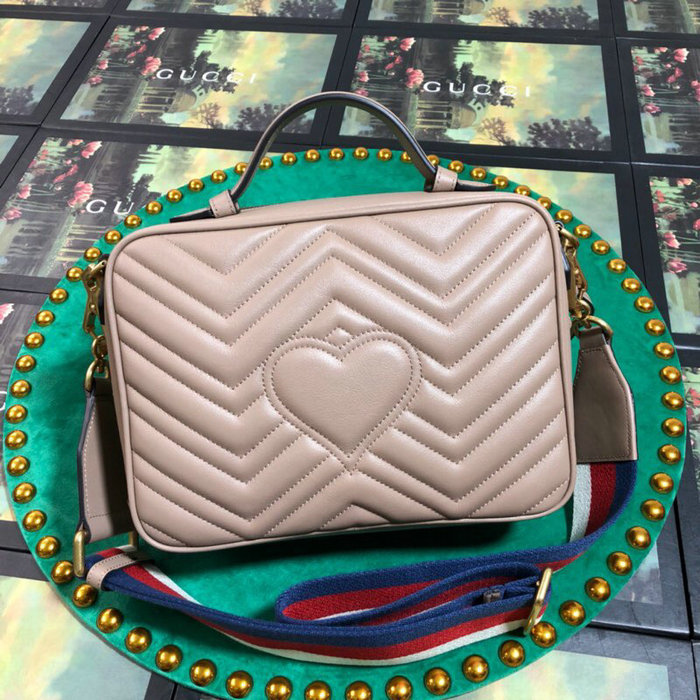 Gucci GG Marmont Small Shoulder Bag Nude 498100