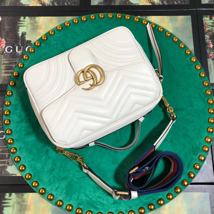 Gucci GG Marmont Small Shoulder Bag White 498100