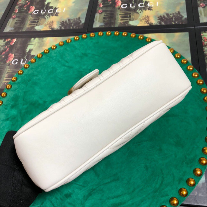 Gucci GG Marmont Small Shoulder Bag White 498100