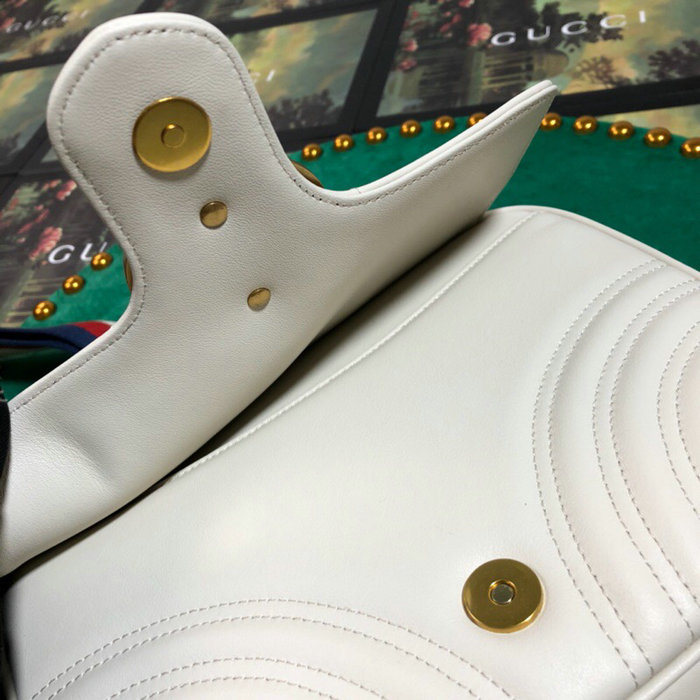 Gucci GG Marmont Small Shoulder Bag White 498100