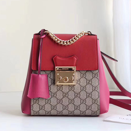 Gucci Padlock GG Supreme Backpack Red 498194