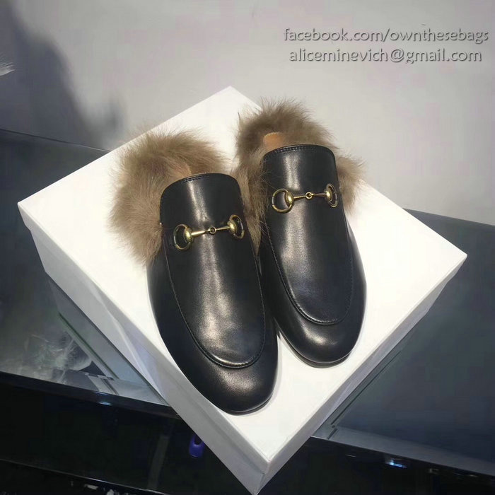 Gucci Princetown Leather Slipper Black 397749