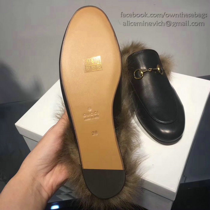 Gucci Princetown Leather Slipper Black 397749