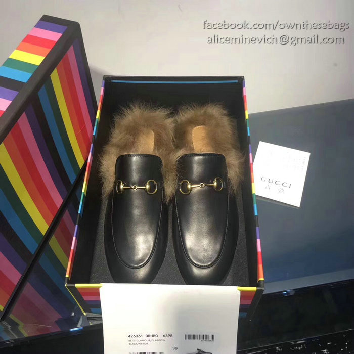 Gucci Princetown Leather Slipper Black 397749