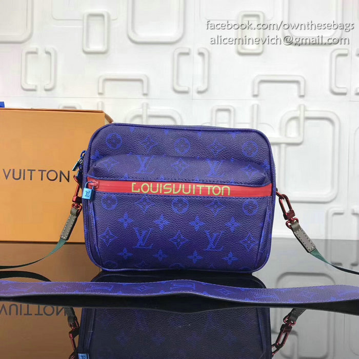 Louis Vuitton Monogram Canvas Messenger Bag Blue M42631