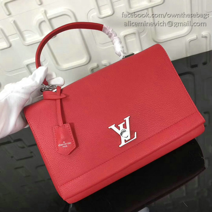 Louis Vuitton Soft Calf Leather LOCKME II Red M50250