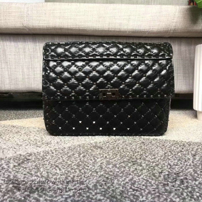 Valentino Garavani Rockstud Spike Bag Black Lambskin V1105