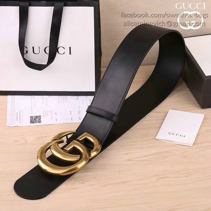 Gucci Wide leather belt with Double G 453265