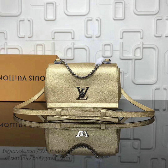 Louis Vuitton Calf Leather Lockme II BB Gold M51200