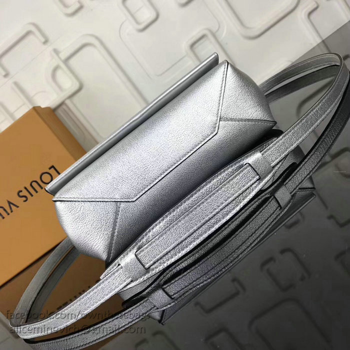 Louis Vuitton Calf Leather Lockme II BB Silver M51200