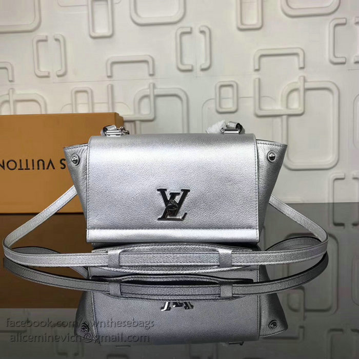 Louis Vuitton Calf Leather Lockme II BB Silver M51200