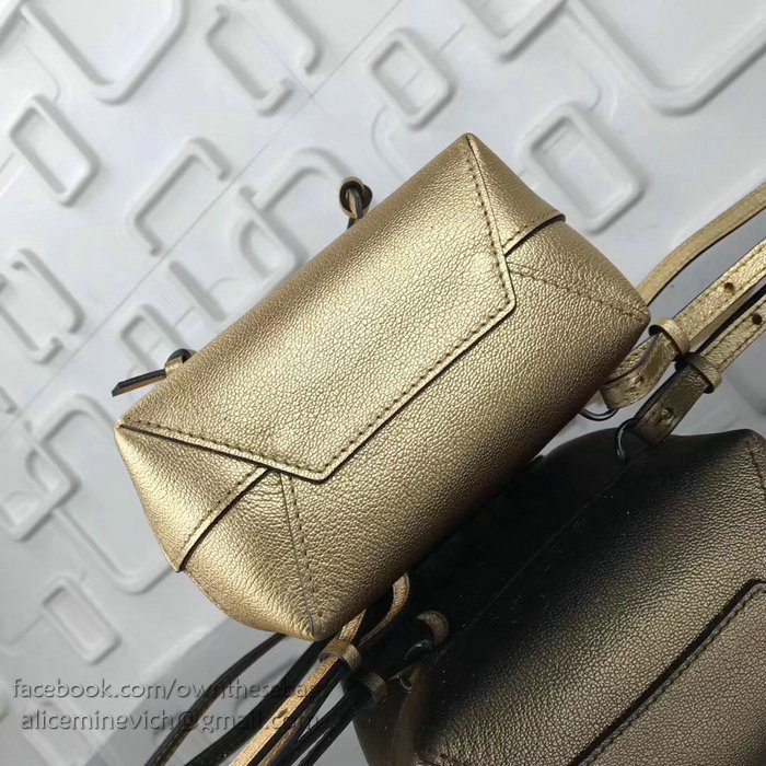 Louis Vuitton Soft Calfskin Lockme Backpack Mini Gold M54573