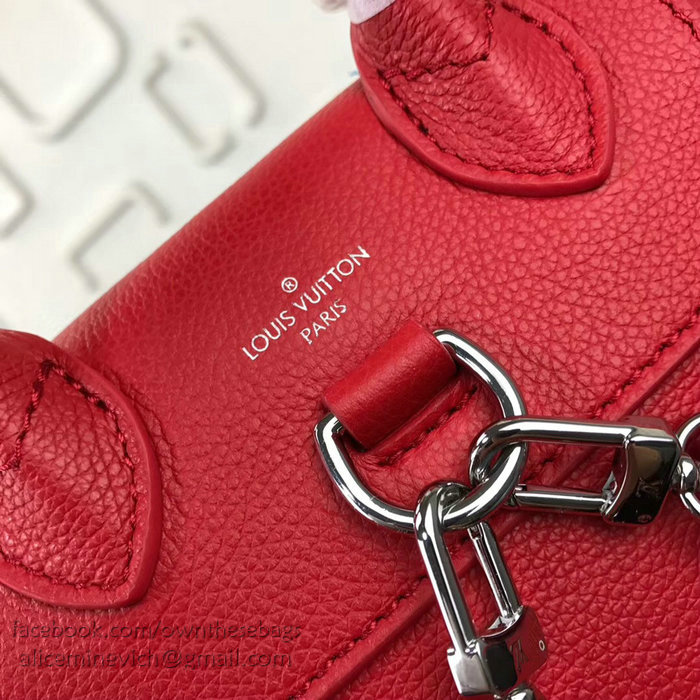 Louis Vuitton Soft Calfskin Lockme Backpack Mini Red M54573