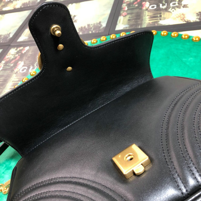 Gucci GG Marmont Small Top Handle Bag Black 498110