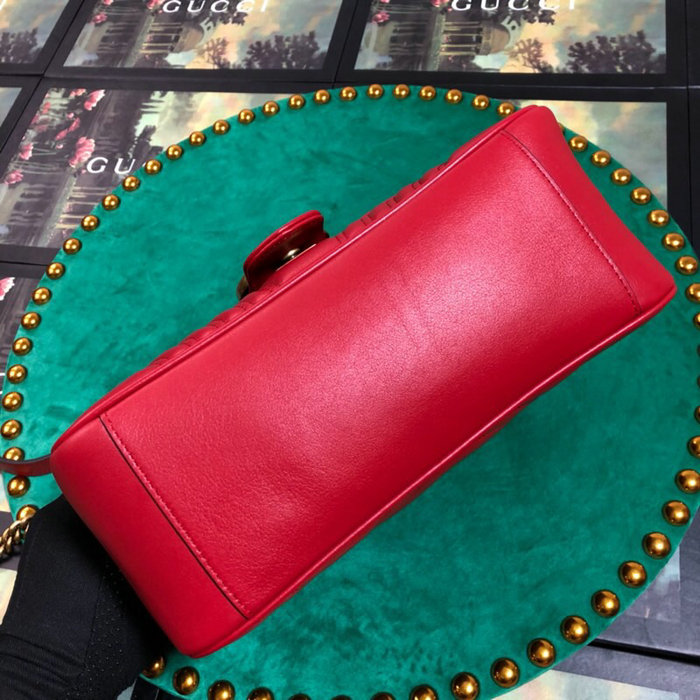 Gucci GG Marmont Small Top Handle Bag Red 498110