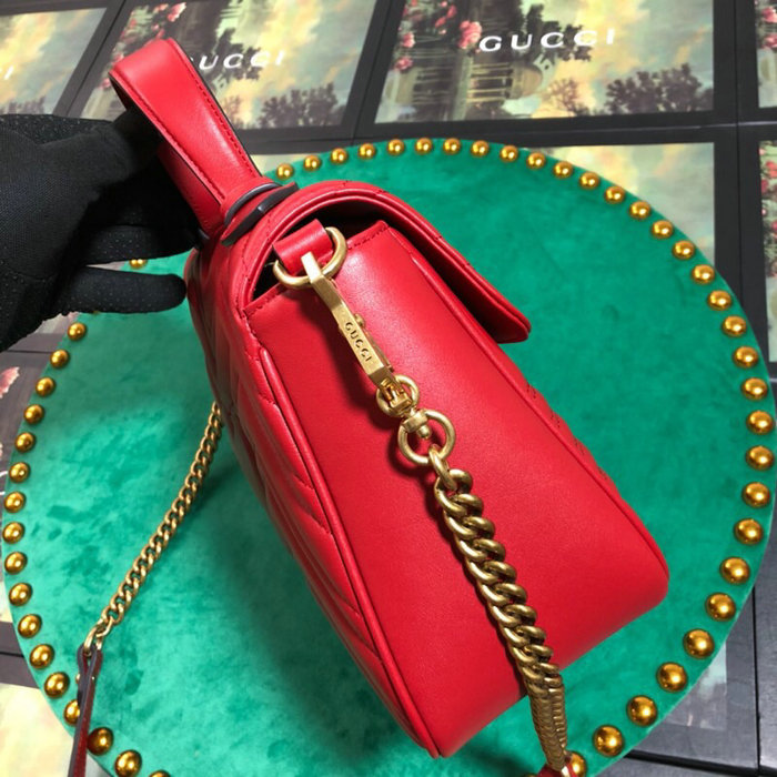 Gucci GG Marmont Small Top Handle Bag Red 498110