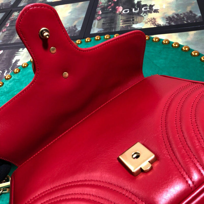 Gucci GG Marmont Small Top Handle Bag Red 498110