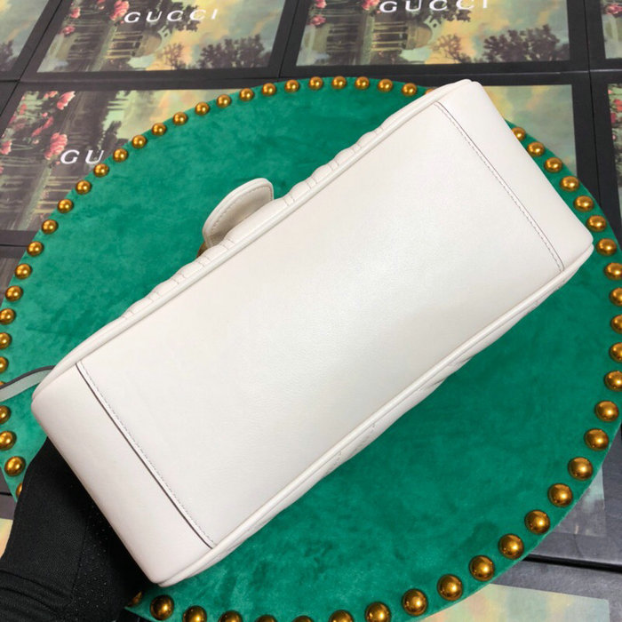 Gucci GG Marmont Small Top Handle Bag White 498110