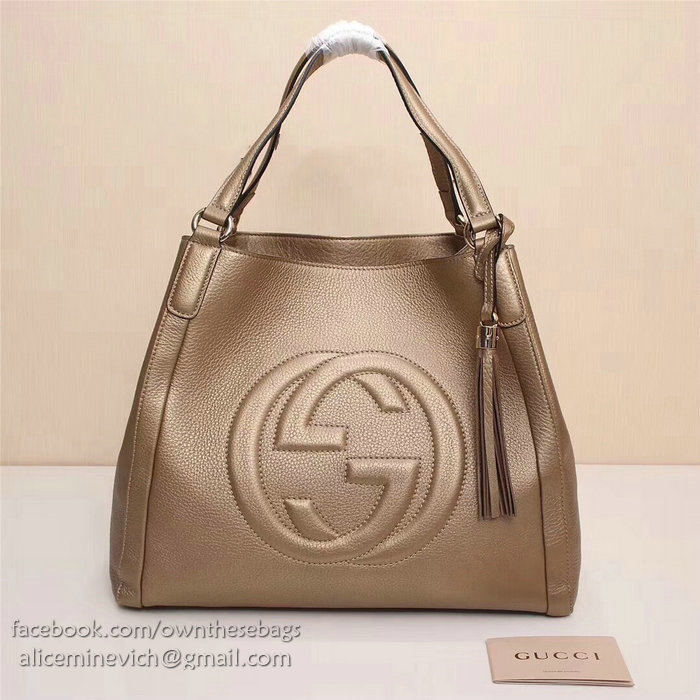 Gucci Soho Leather Medium Tote Bag Gold 282309