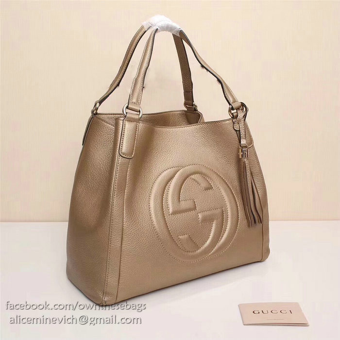 Gucci Soho Leather Medium Tote Bag Gold 282309