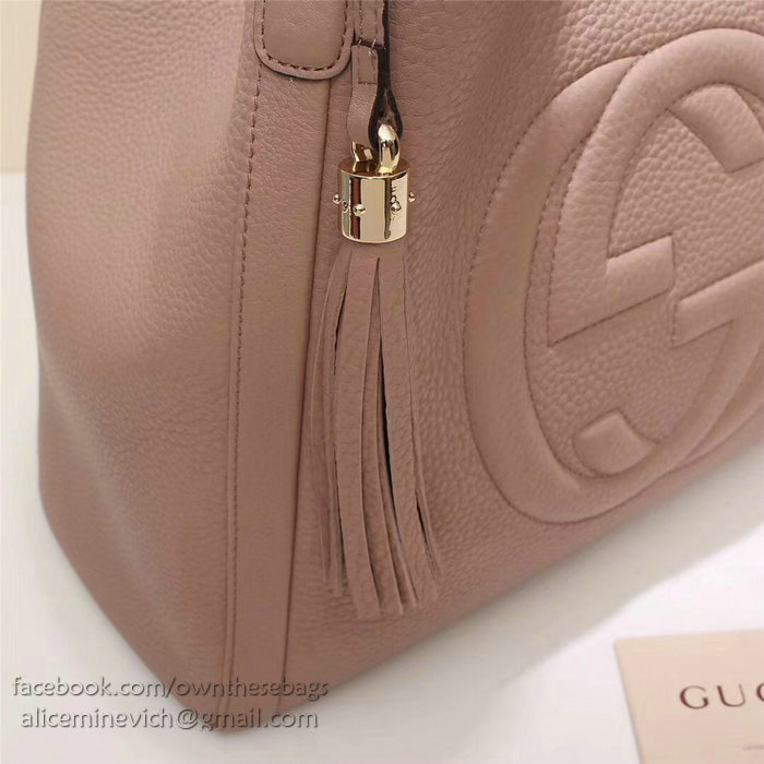 Gucci Soho Leather Medium Tote Bag Light Pink 282309