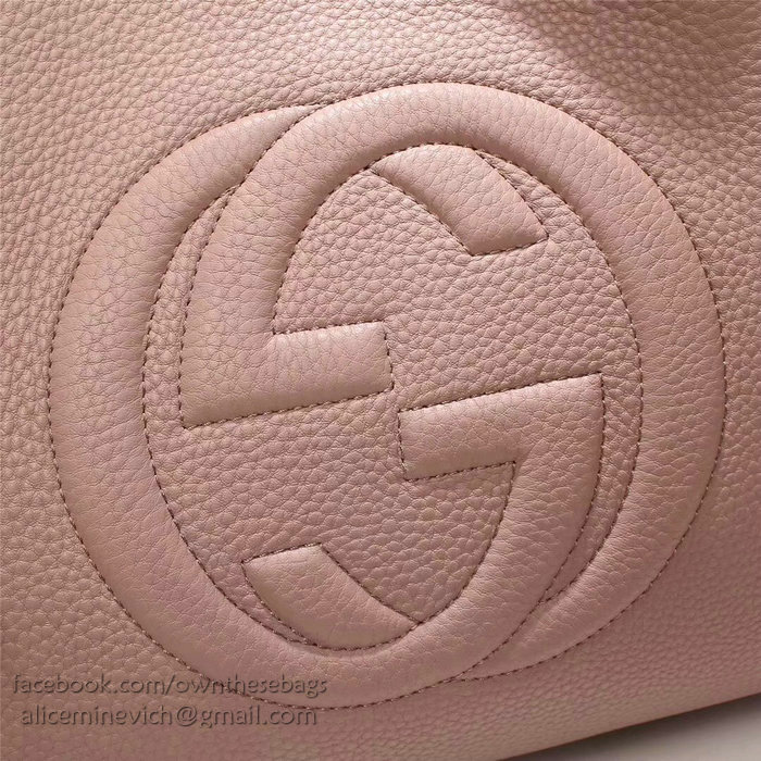 Gucci Soho Leather Medium Tote Bag Light Pink 282309