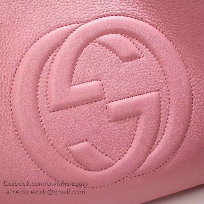 Gucci Soho Leather Medium Tote Bag Pink 282309