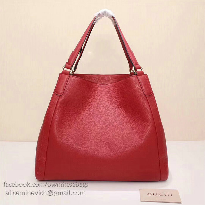 Gucci Soho Leather Medium Tote Bag Red 282309