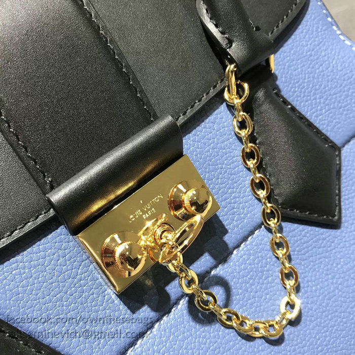 Louis Vuitton Calfskin Cour Marly MM Blue M51651