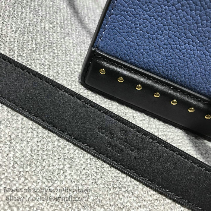 Louis Vuitton Calfskin Cour Marly MM Blue M51651