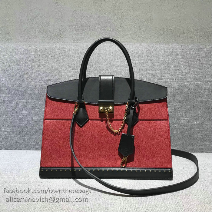 Louis Vuitton Calfskin Cour Marly MM Red M51651