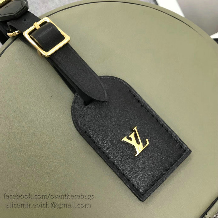 Louis Vuitton Calfskin Petite Boite Chapeau Green and White M43514