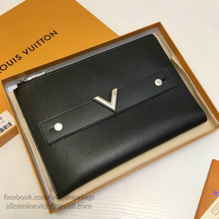 Louis Vuitton Epi Leather Pochette Essential V Black M62092